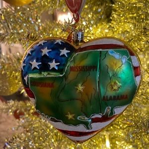 Christopher Radko Tri State Louisiana, Mississippi,  Alabama Ornament NWT